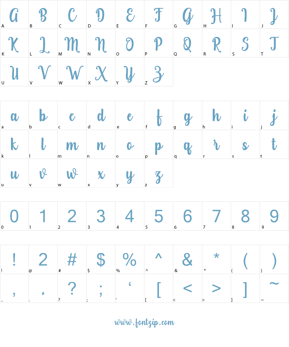 Teiqulato Free Font Character